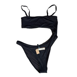 Skims 2X Strapless Monokini Onyx Black runs small NWT MSRP $88